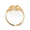 304 Stainless Steel Hollow Flower Open Cuff Rings RJEW-D002-07G-2
