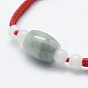 Natural Myanmar Jade/Burmese Jade Braided Bead Bracelets X-BJEW-F307-02-4