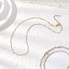 304 Stainless Steel Cuboid Bar Link Chain Necklaces for Women Men NJEW-JN05196-01-1