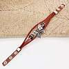 Butterfly Alloy PU Imitation Leather Cord Braided Bracelets FS-WG2E2BB-01-3