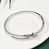 201 Stainless Steel with Rhinestone Bangles for Women BJEW-B138-03P-3