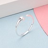 925 Sterling Silver Micro Pave Clear Cubic Zirconia Open Cuff Rings for Women STER-N016-143S-1