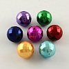 ABS Plastic Imitation Pearl Faceted Round Beads X-MACR-S251-M-1