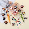 12Pcs 6 Style Food Grade Eco-Friendly Silicone Focal Beads SIL-SZ0002-72B-5