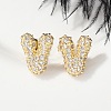 Brass Micro Pave Cubic Zirconia Stud Earrings EJEW-Z091-04G-V-5