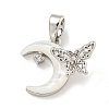 Brass Micro Pave Clear Cubic Zirconia Pendants KK-P275-17P-1
