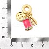 Brass Micro Pave Clear Cubic Zirconia European Dangle Charms X-KK-F904-08G-3