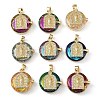 Brass Cubic Zirconia with Glass Pendents KK-Q815-12G-1