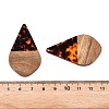 Transparent Resin and Walnut Wood Pendants RESI-T057-06D-4