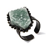 Natural Green Aventurine Irregular Nugget Open Cuff Rings G-A278-03AB-06-4