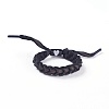 Adjustable Polycotton(Polyester Cotton) Yarn Braided Slider Bracelets BJEW-P252-E10-1