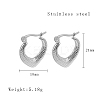 Non-Tarnish 304 Stainless Steel Hoop Earrings for Women YI9341-2-2