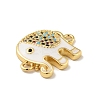 Brass Micro Pave Colorful Cubic Zirconia Connector Charms X-KK-B059-05G-01-3