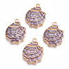 Rack Plating Alloy Enamel Pendant ENAM-Q449-12G-02-3
