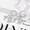 304 Stainless Steel ABS Imitation Pearl Hoop Earrings EJEW-M070-19P-4