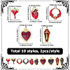 20Pcs 10 Styles Gothic Pendant with Enamel ENAM-SC0007-57-2