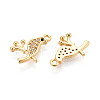 Brass Micro Pave Clear Cubic Zirconia Pendants KK-T077-52G-2