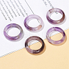 Natural Amethyst Plain Band Finger Rings RJEW-H230-13F-05-1