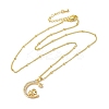 Brass Micro Pave Clear Cubic Zirconia Pendants Necklaces NJEW-K269-05G-03-2