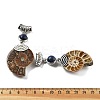 Natural Lapis Lazuli Fossil Snail Pendants G-F062-12-2