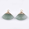 Electroplate Natural Green Aventurine Pendants G-T112-04E-2