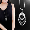 Alloy Crystal Rhinestone and Black Glass Pendant Long Necklaces FS-WG47C14-04-1