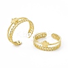 Ion Plating(IP) 304 Stainless Steel Star Cuff Ring for Women RJEW-C060-19G-4