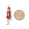 Dyed Natural Carnelian Big Pendants PALLOY-JF01866-03-2