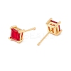 Cubic Zirconia Square Stud Earrings EJEW-F282-20-G-3