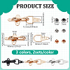 6 Sets 6 Colors Alloy Interlocking Clasps for Coat Down Jacket Sewing Accessories FIND-BC0014-21A-2