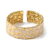 304 Stainless Steel Enamel Open Cuff Rings for Women RJEW-F166-20G-02-2
