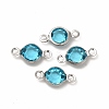 304 Stainless Steel with Glass Connector Charms STAS-G305-08P-06-3
