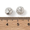 Brass Micro Pave Clear Cubic Zirconia Beads CU-CBA9FFD-10P-3