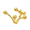Round Ball Branching 304 Stainless Steel Open Cuff Rings for Women RJEW-Q007-02G-4