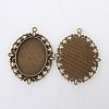 Large Vintage Tibetan Style Alloy Pendant Cabochon Settings TIBEP-M018-70AB-NF-2