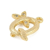 Brass Crystal Rhinestone Letter Links Connector Charms KK-S395-06G-O-2