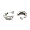 304 Stainless Steel Moon Stud Earrings for Women EJEW-U020-04P-2