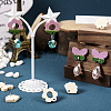 36Pcs 9 Styles Rectangle & Flower & Butterfly & Star Ash Wood Stud Earring Findings EJEW-TA0001-19-8
