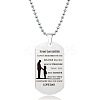 201 Stainless Steel To My Daughter Dog Tag Pendant Ball Chain Necklaces FS-WG527E6-07-1