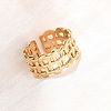 304 Stainless Steel Open Cuff Rings for Women RJEW-K309-10C-G-1