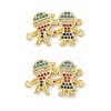 Brass Micro Pave Cubic Zirconia Connector Charms KK-E068-VC083-2