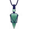 Natural Green Aventurine Cone Pendant Necklaces PW-WG75823-02-1
