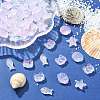 100Pcs Transparent Spray Painted Glass Beads GLAA-CJ0002-13-5