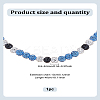 1Pc Polymer Clay Rhinestone Round Beaded Stretch Necklaces for Men NJEW-LP0009-37-2