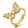 Adjustable Rack Plating Brass Micro Pave Cubic Zirconia Finger Rings for Women RJEW-M028-25G-05-3