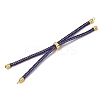 Braided Cotton Cord Slider Bracelet Making MAK-R001-01G-22-2