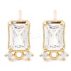 Brass Clear Cubic Zirconia Stud Earring Findings KK-A238-01C-G-1