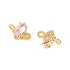 Brass Pave Cubic Zirconia Horse Eye Connector Charms KK-P347-03G-4