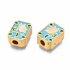 Rack Plating Alloy Enamel Beads ENAM-N056-036B-3