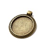 Vintage Tibetan Style Alloy Pendant Cabochon Bezel Settings TIBEP-M018-102AB-NF-3